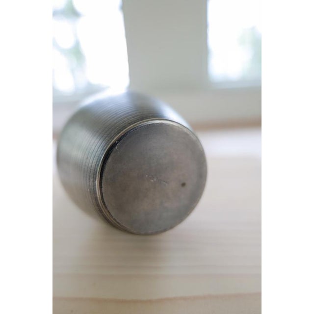 Gold Art Deco Vase and Bowl in Pewter by Edvin Ollers, Sweden, 1950s, Set of 2 For Sale - Image 8 of 13