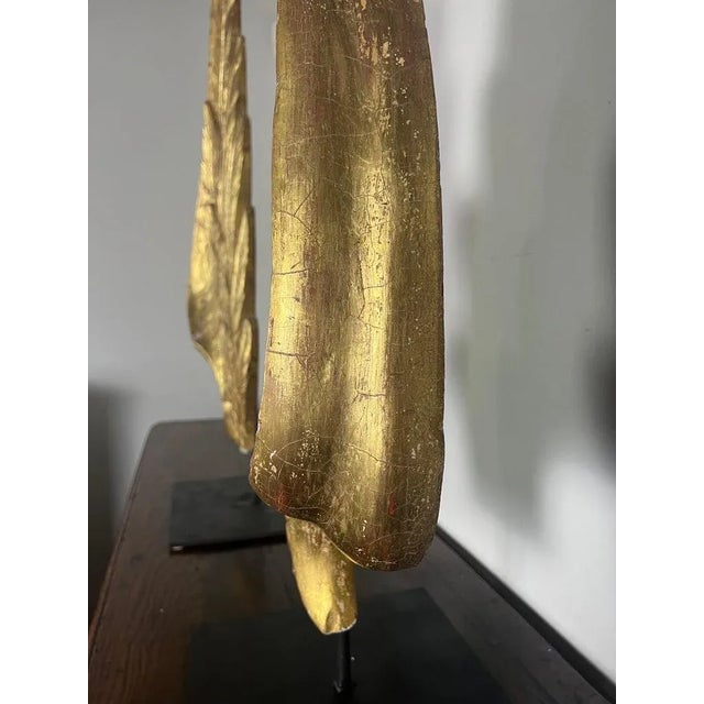 19th Century Italian Baroque Giltwood Wings on Iron Bases For Sale In Los Angeles - Image 6 of 11