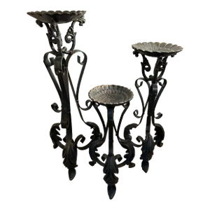 Set of 3 Vintage Wrought & Metal Candle Holders