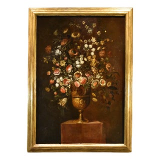 Andrea Scacciati, Flowers Still Life, 1680, Oil on Canvas, Framed For Sale
