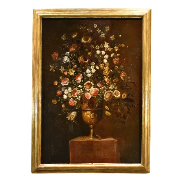 Andrea Scacciati, Flowers Still Life, 1680, Oil on Canvas, Framed For Sale