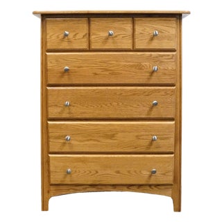 Ragazzi Furniture Solid Oak Early American Country 36" Chest of Drawers - Made in Quebec For Sale