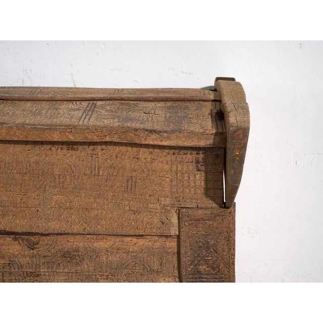 Antique Primitive Storage Bench in Wood, Central Europe, 1850 For Sale - Image 9 of 13