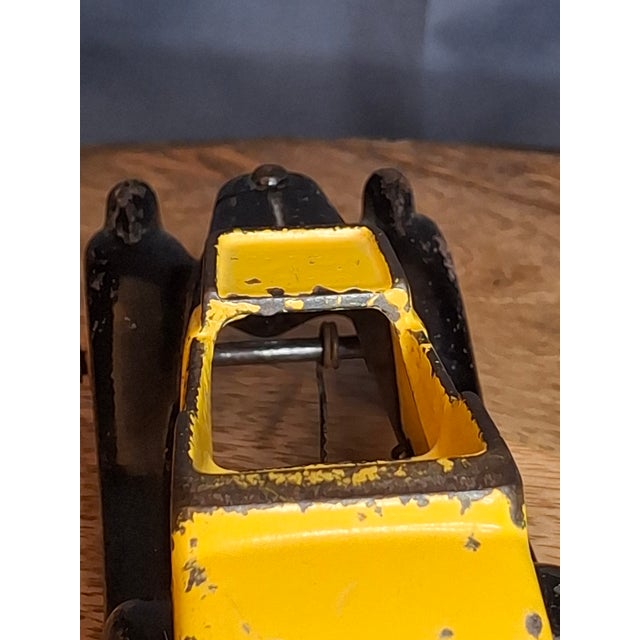Rare 6" Deluxe Size Hubley Take-a-Part Roadster Yellow & Black Cast Iron 1933 For Sale - Image 10 of 18