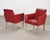 B&B Italia Pair of Italian Art Deco Style Red Leather Lounge Armchairs For Sale - Image 4 of 18