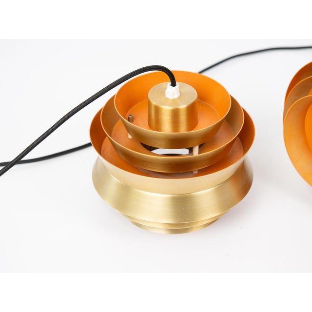 Vintage Swedish Trava Pendant Lamps by Carl Thore for Granhaga Metallindustri, 1960s, Set of 2 For Sale - Image 11 of 17