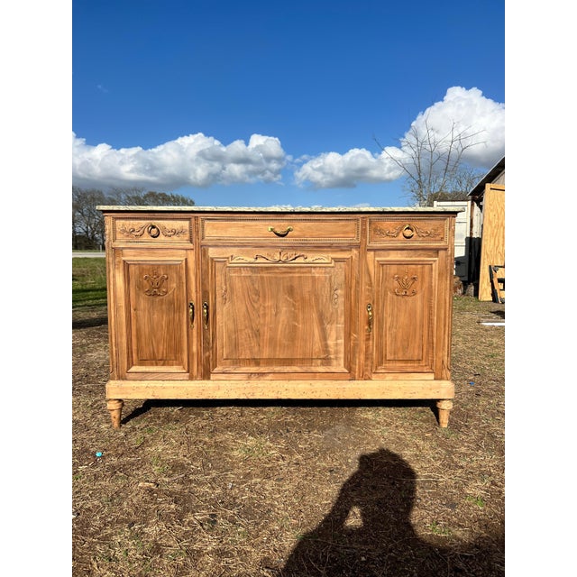 French antique Louis XVI Bleached sideboard made of solid Walnut the wood was professionally sanded and bleached, the...