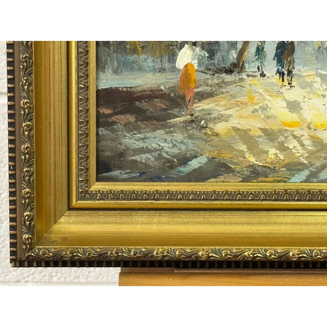 Parisian Street Scene with Figures by British Artist 1980 Circa For Sale - Image 12 of 14