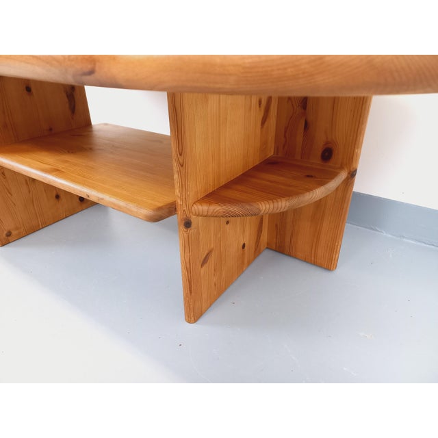 Wood Vintage Rectangular Oval Modernist Coffee Table in Pine, 1970s For Sale - Image 7 of 18