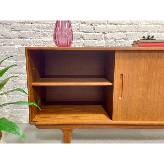 1960s Mid Century Modern Styled Teak Credenza | Scandinavian Media Console | Handmade Reclaimed Sideboard For Sale - Image 14 of 15