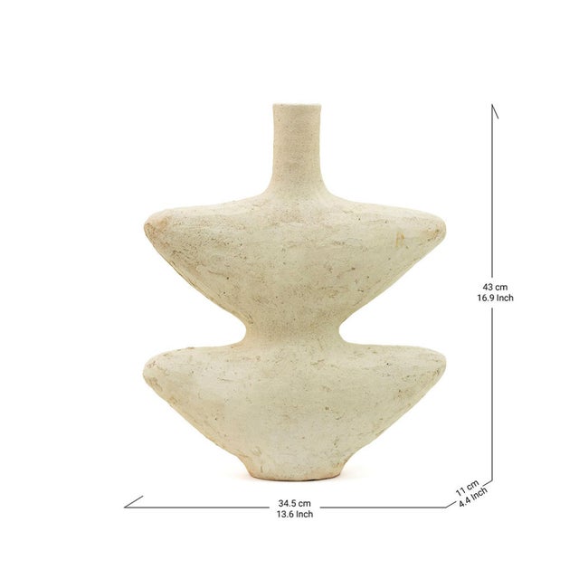 Contemporary Unglazed Terracotta Sculptural Vase | One of a Kind For Sale - Image 3 of 11