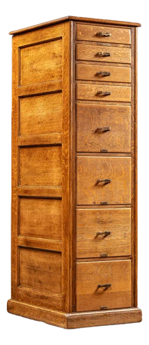 Antique Oak Vertical File Cabinet With Document Drawers by Library Bureau