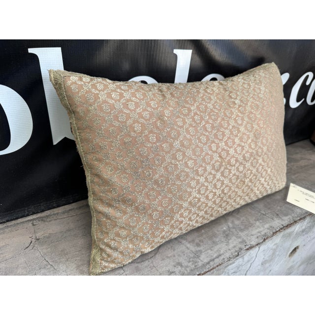 French 18th Century French Silk & Metallic Pillow For Sale - Image 3 of 6