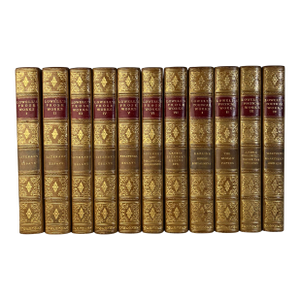 Early 20th Century Illustrated Half Calf Small Octavo Volume Set, the Writings of James Russell Lowell in Prose and Poetry - 11 Books