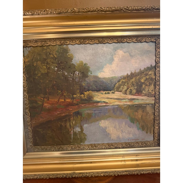 Signed 1931 g.c. Sponsler Impressionist Woodland Landscape Painting For Sale - Image 11 of 16