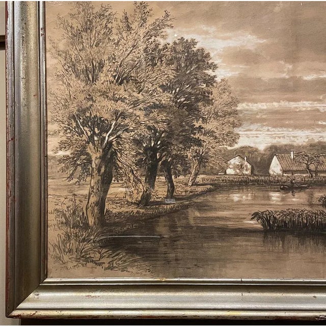 Ecru 19th Century Framed Pastel by Francois Stroobant (1819-1916) For Sale - Image 8 of 13