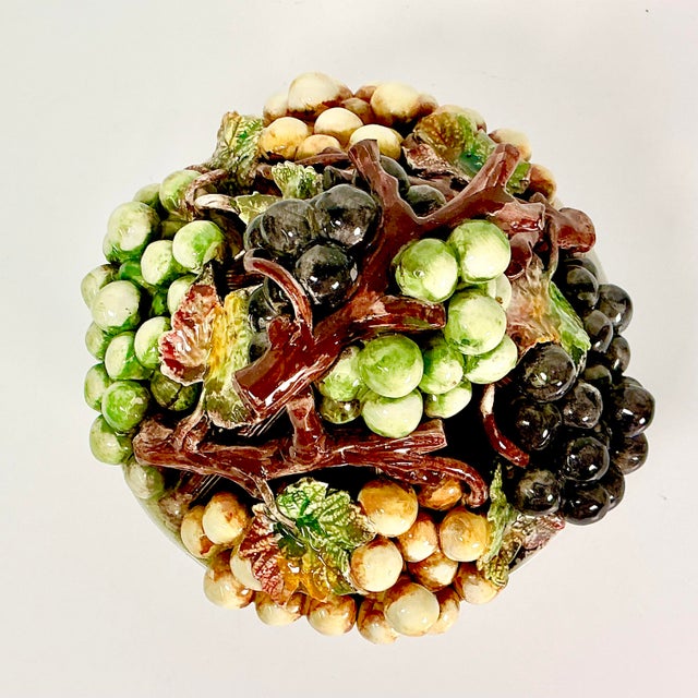 1950s 1950s Vintage Majolica Italian Hollywood Regency Grape Clusters Topiary. For Sale - Image 5 of 18