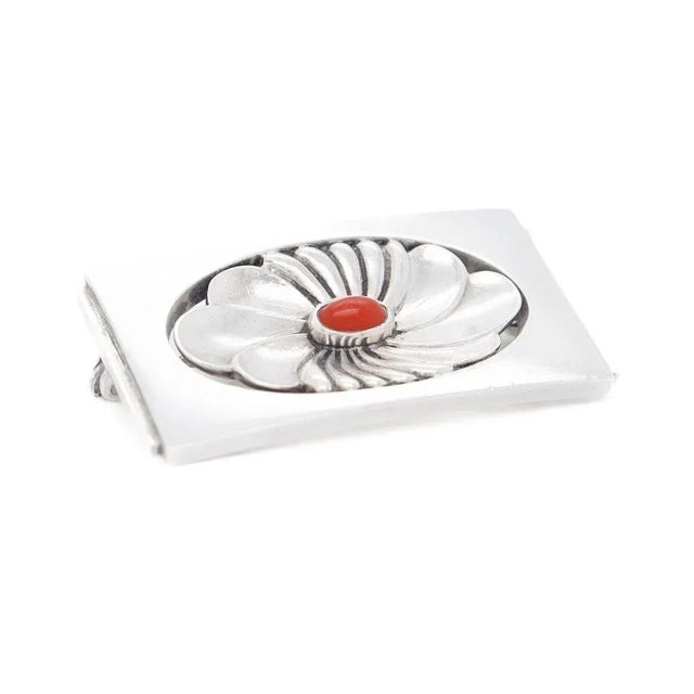 Vintage Georg Jensen Sterling Silver & Carnelian Brooch No. 269 For Sale - Image 9 of 12