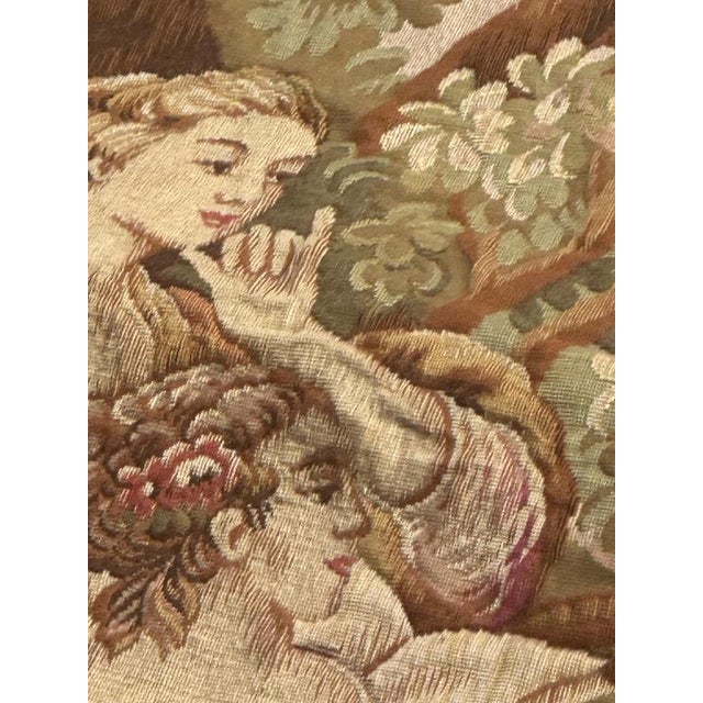 Brown Mid-Century Modern French Aubusson Style Jacquard Halluin Tapestry, 1960s For Sale - Image 8 of 18