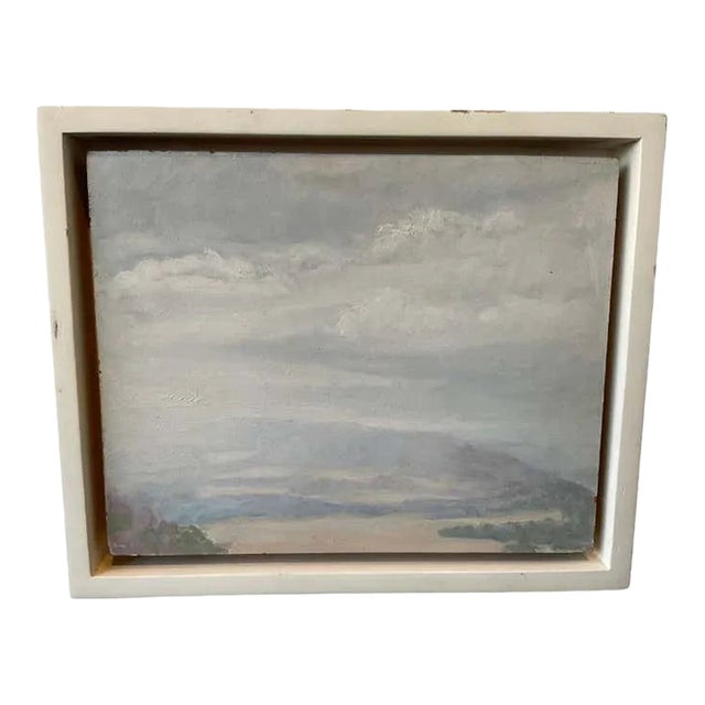 Oil on Board of Delaware Water Gap During Snow For Sale