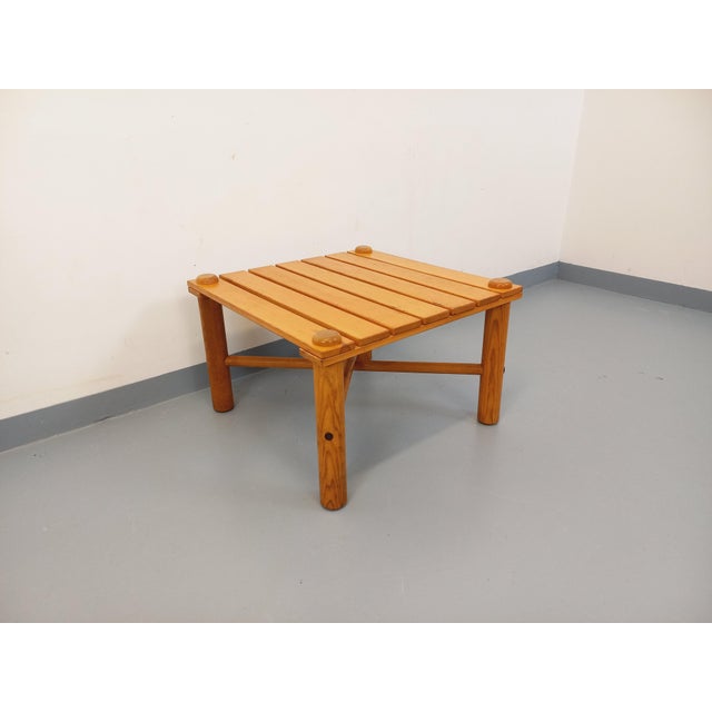 Vintage Square Coffee Table in Pine, 1970s For Sale - Image 16 of 16