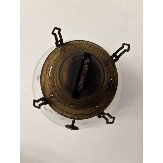 Antique Etched Floral Oil Lamp For Sale In Kansas City - Image 6 of 8