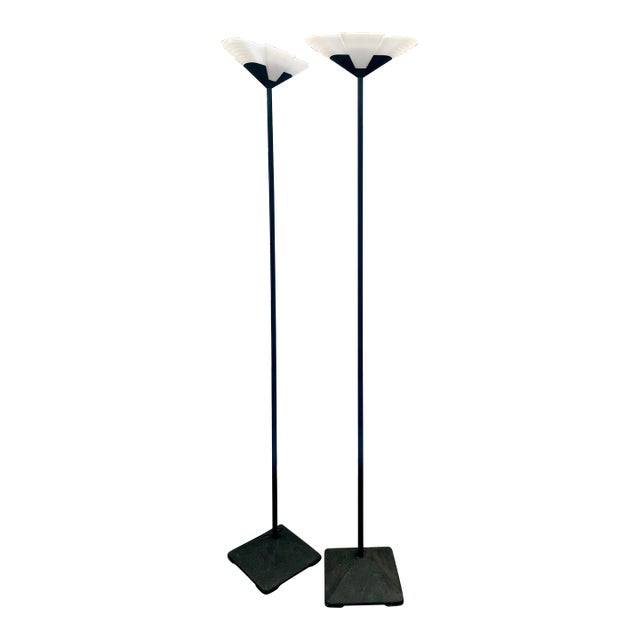 Koch & Lowy Post Modern Floor Lamps- Pair For Sale