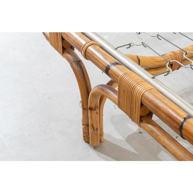 Brown Italian Bamboo Bed or Daybed, 1960s For Sale - Image 8 of 10