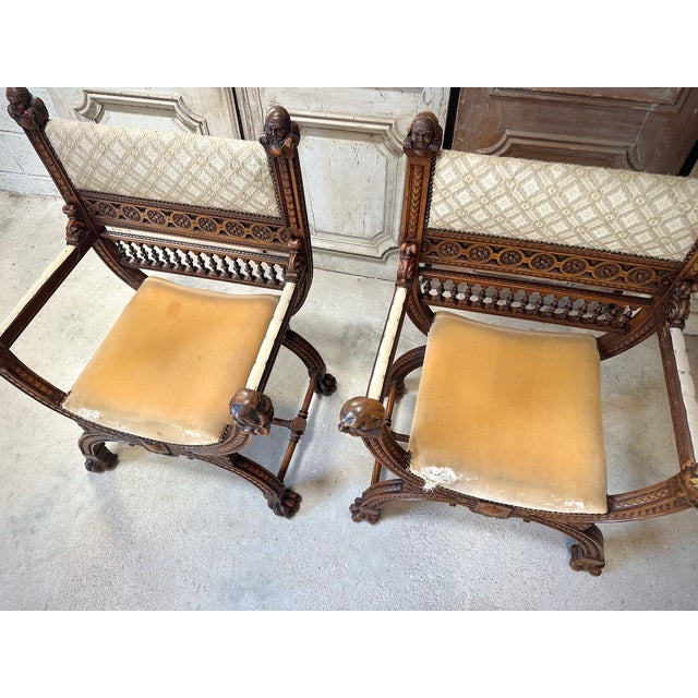 Renaissance Castle Armchairs, France, 1880, Set of 2 For Sale - Image 10 of 13