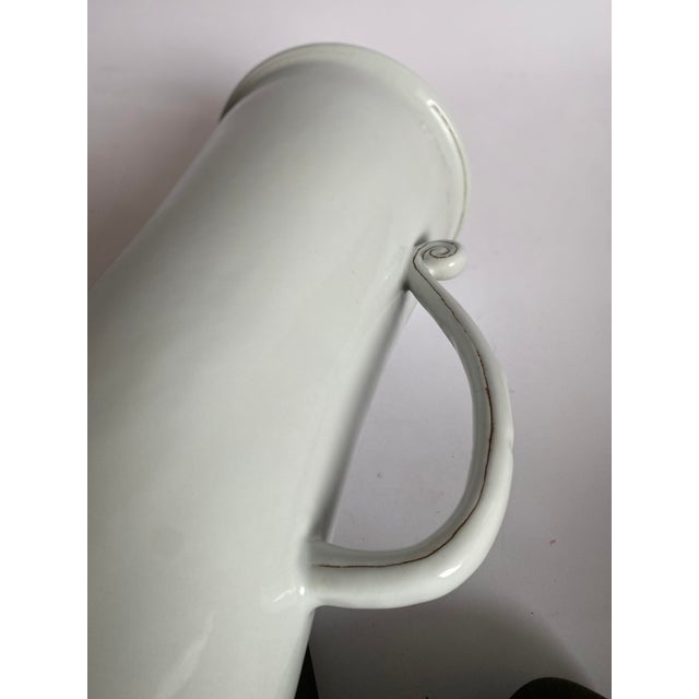 White Oversize Ceramic Pitcher For Sale - Image 8 of 13