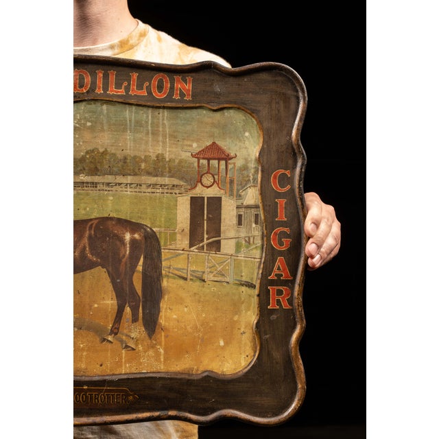 1910s Early 20th Century Sidney Dillon Cigars Self-Framed Tin Litho Advertising Sign For Sale - Image 5 of 6