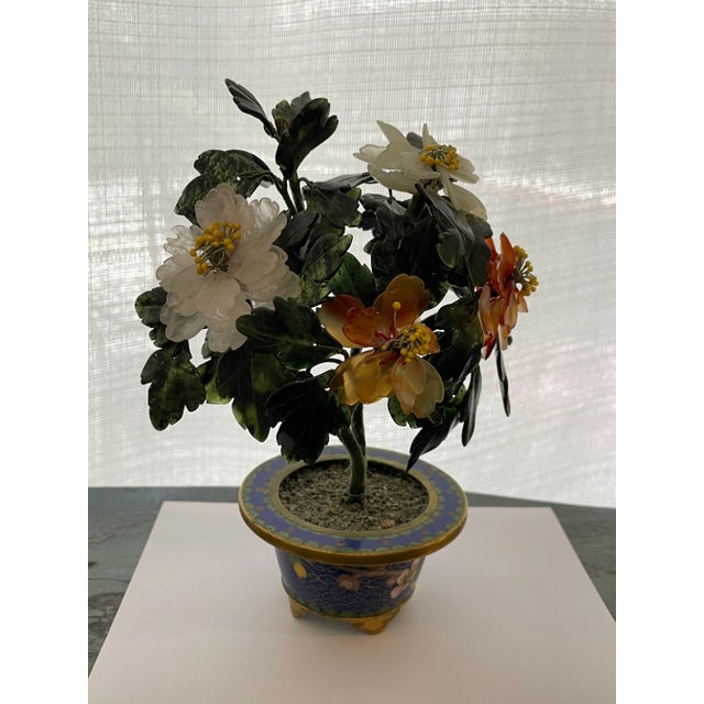 1920s Vintage Miniature Chines Hard Stone Jade Tree For Sale - Image 5 of 12