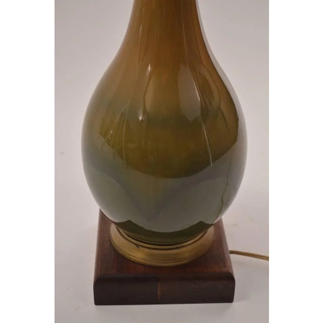 Mid-Century Modern Teardrop Ceramic High Glaze Table Lamps - a Pair For Sale - Image 3 of 6