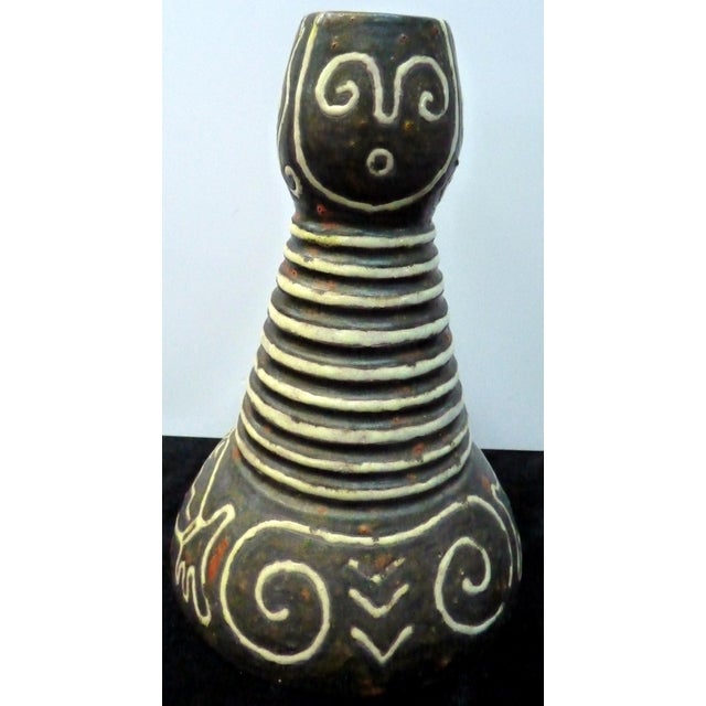 Signed Mid-Century Modern Brutalist Romanian Studio Pottery Vase Pm 1413 For Sale - Image 4 of 8