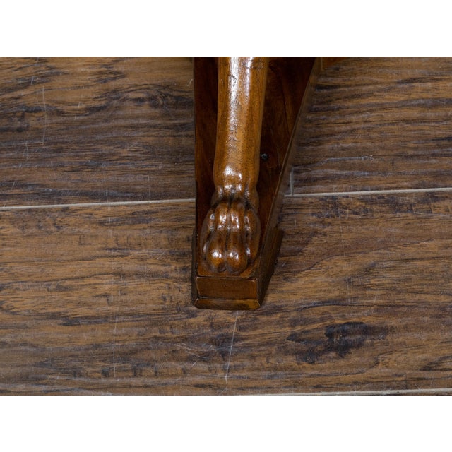 English 19th Century Mahogany Guéridon with Gadroons and Griffin Inspired Legs For Sale - Image 9 of 11