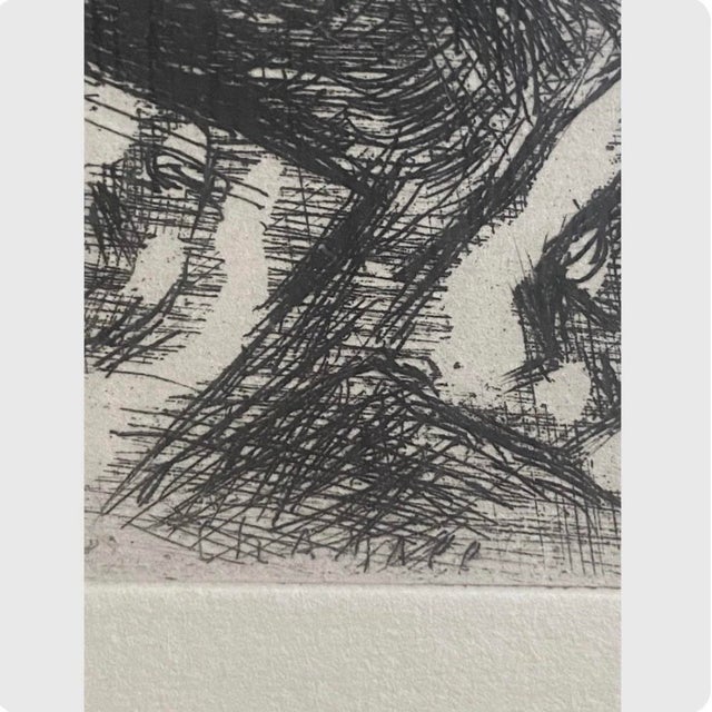 Black Marc Chagall the Fortune Tellers Etching Print 1952 Ed 200 Gold Frame Fine Art For Sale - Image 8 of 11