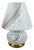 Mushroom Table Lamp in Opaline Murano Glass and Brass, 1970s For Sale