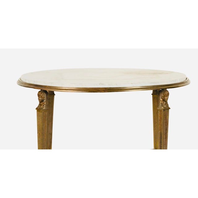 Late 19th Century Empire-Style Marble-Top Round Side Table For Sale In Los Angeles - Image 6 of 11