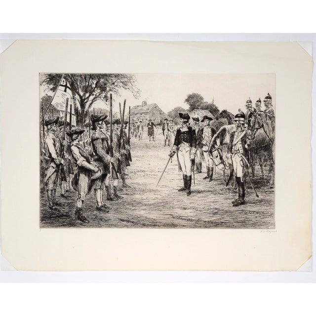 Washington Assumes Command - Etching in Ink on Paper Historical engraving by Ralph Ludwig Boyer (American, 1879-1952)....