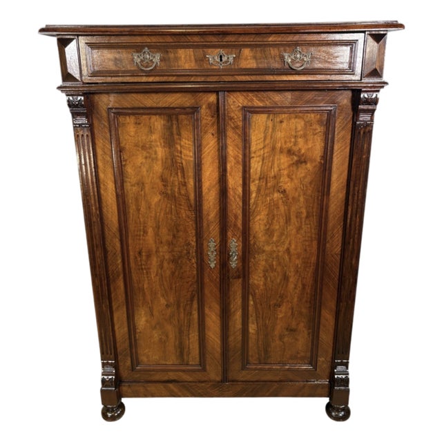 Antique Gründerzeit Vertiko Cabinet in Walnut, 1890s For Sale