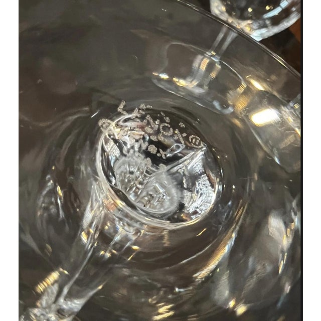 1970s Lenox Glasses, 2 Rhythm Champagne Flutes & 2 Ruby Red Crystal Water Goblets - Set of 4 For Sale - Image 10 of 12