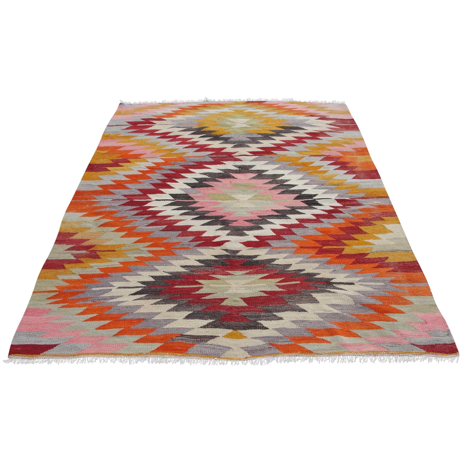 Vintage Handmade Turkish Kilim Rug 5'3" X 7'8" Chairish