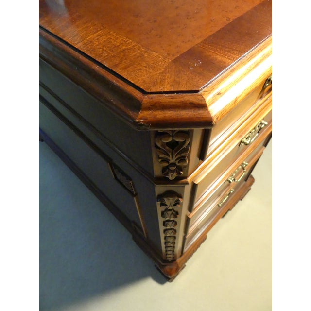 Wood Early 20th Century Georgian Style Double Pedestal Mahogany Partners Desk For Sale - Image 7 of 11