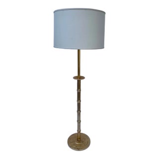 Gilt Faux Bamboo Floor Lamp For Sale