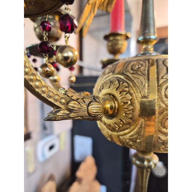 Early 19th Century Early 1800s Gold Gilded Bronze Candle Chandelier For Sale - Image 5 of 11