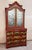 Venetian Louis XV style lacquered wood bookcase Front opening with 4 drawers and 2 mirrored doors (some pitting) Entirely...