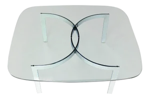 Mid-Century Modern Chrome and Glass-Top Coffee Table