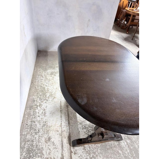 Wood Vintage Elm Oval Extending Dining Table from Ercol For Sale - Image 7 of 13