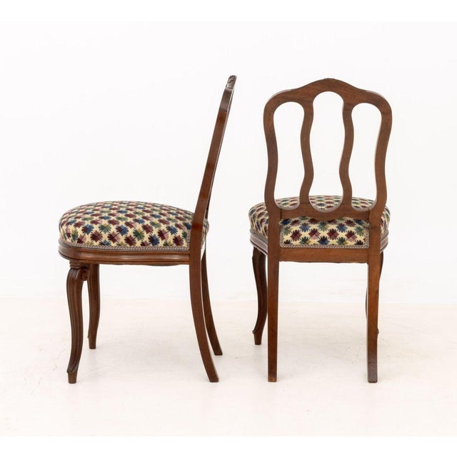 Louis XV Style Carved Walnut Side Chairs, Pair For Sale - Image 10 of 10