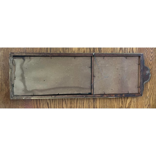 Antique Trumeau Mirror With Hand Carved Details and Printed Chrysanthemum Artwork by M. Streckenbach For Sale - Image 10 of 12